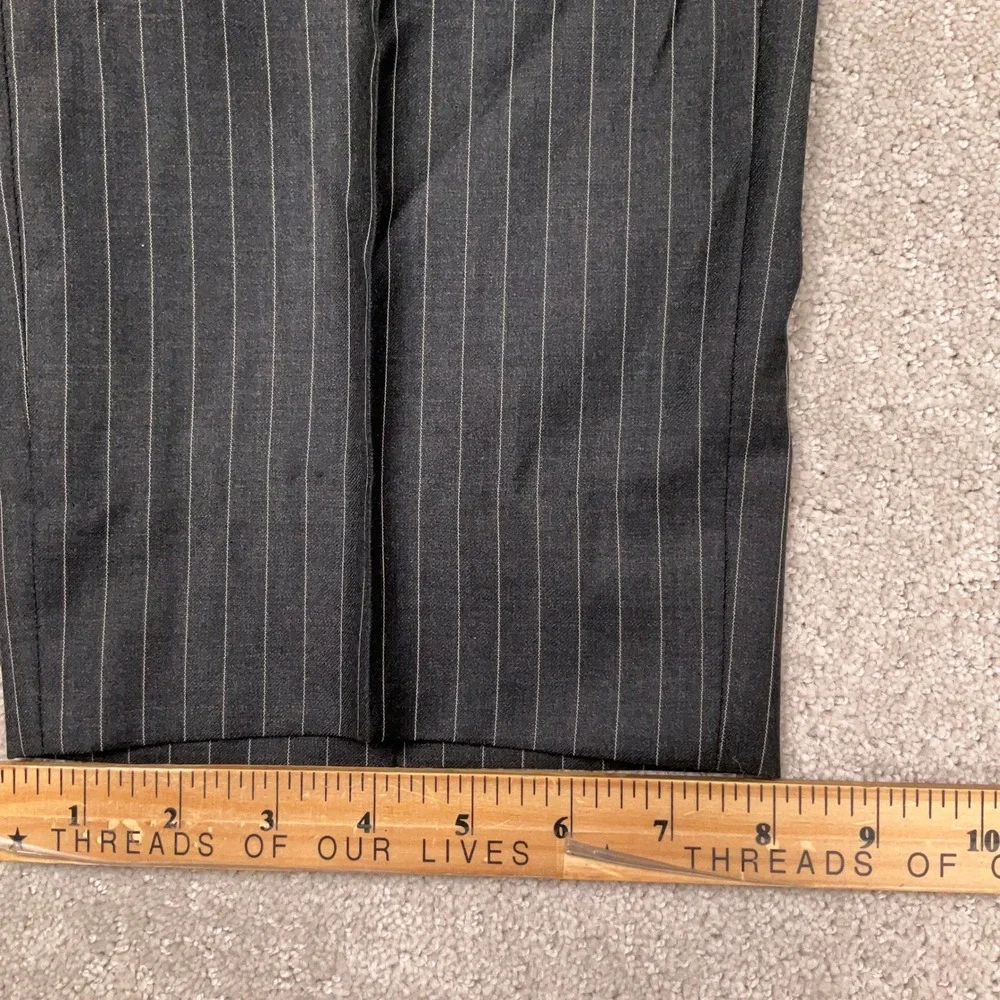 Hickey Freeman Suit Boys 37S 31W Charcoal Pinstripe Wool 2-Button